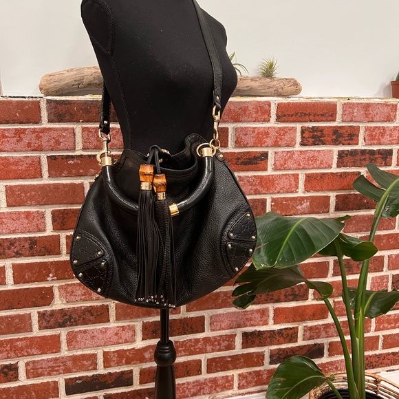 Vintage Tassle Gucci Bamboo crossbody/handbag Hobo - Picture 9 of 11